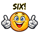 Six cricket sticker