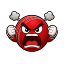 Fuming cricket-ball face